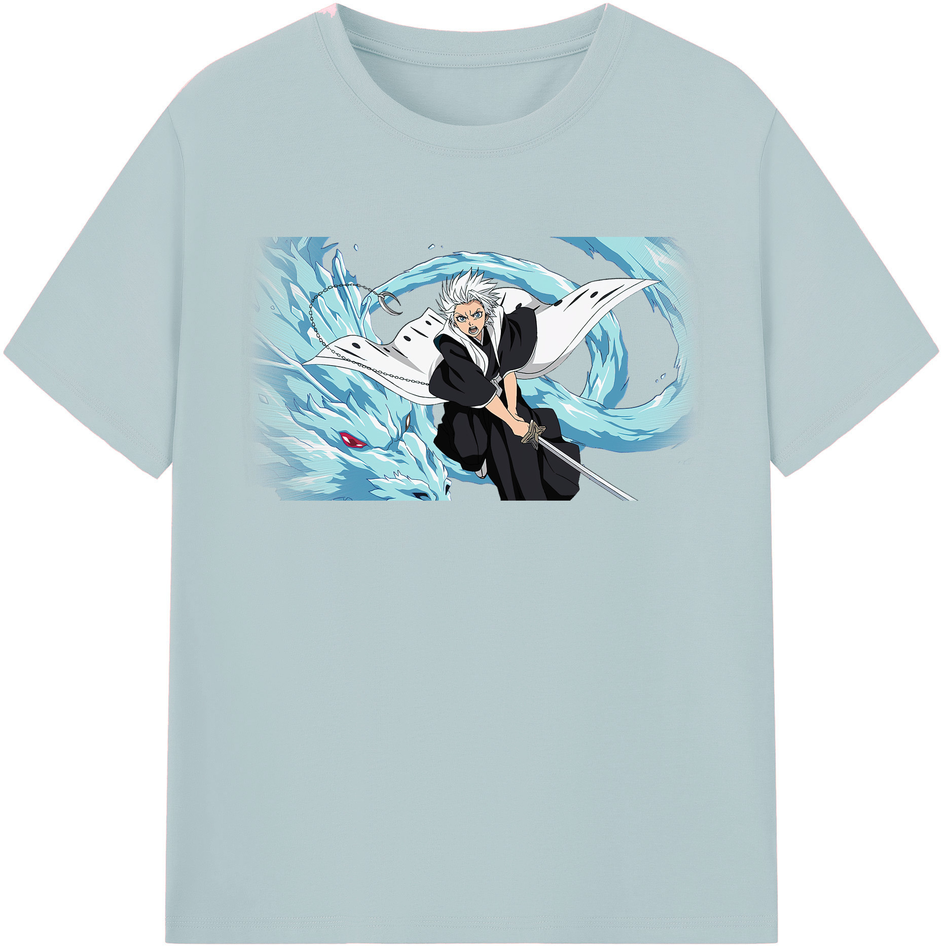 （画像用） ブリーチ 日番谷冬獅郎（ひつがや とうしろう） BLEACH Hitsugaya Toushirou 綿100％半袖Tシャツ（フロントプリント）